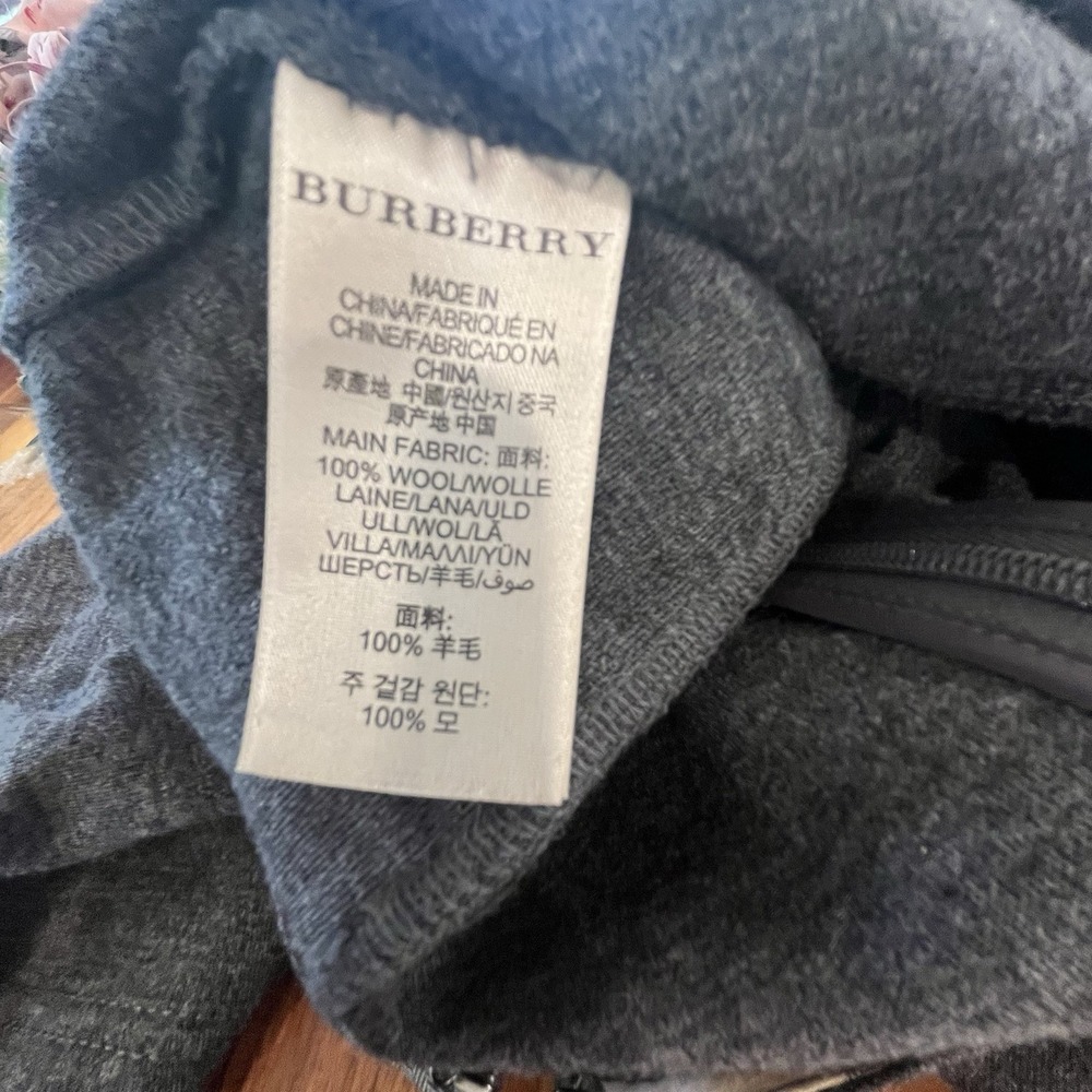 BURBERRY Brit ROSANNE Gray 100% wool short sleeve straight dress zipper detail 6 - Picture 9 of 9
